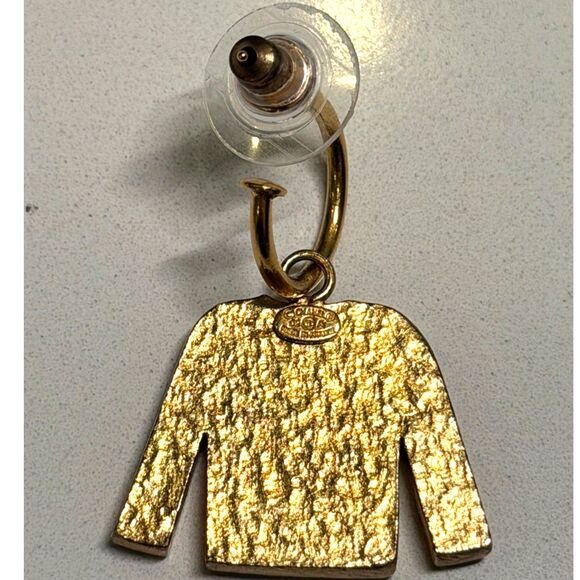 RARE Chanel CC and Jacket Drop Earrings Vintage Gold with Black Enamel - Picture 5 of 8